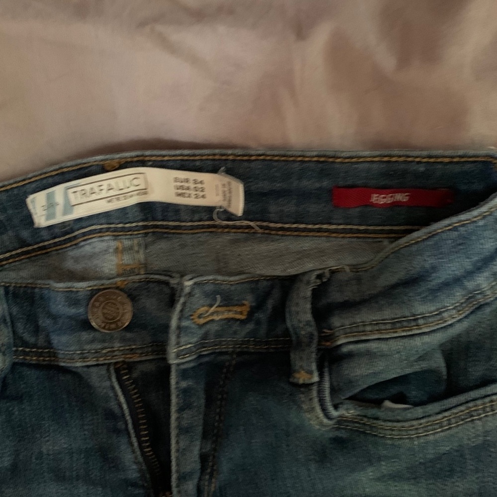 Zara Trafaluc Ripped Denim Skinny Jeans High-Rise - Picture 2 of 3